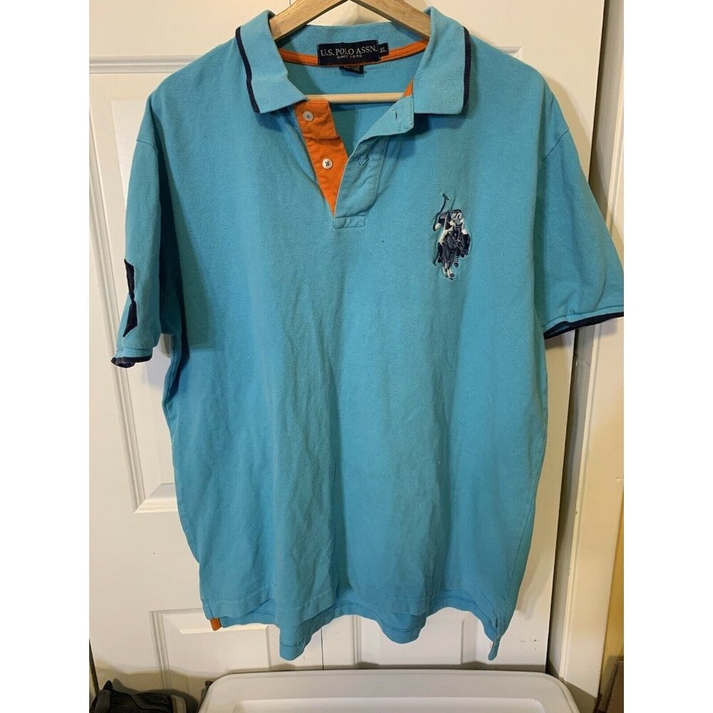 U.S. Polo Assoc Men’s Sz XL Blue Polo Shirt Pony Rugby Horse Logo USPA #3‎